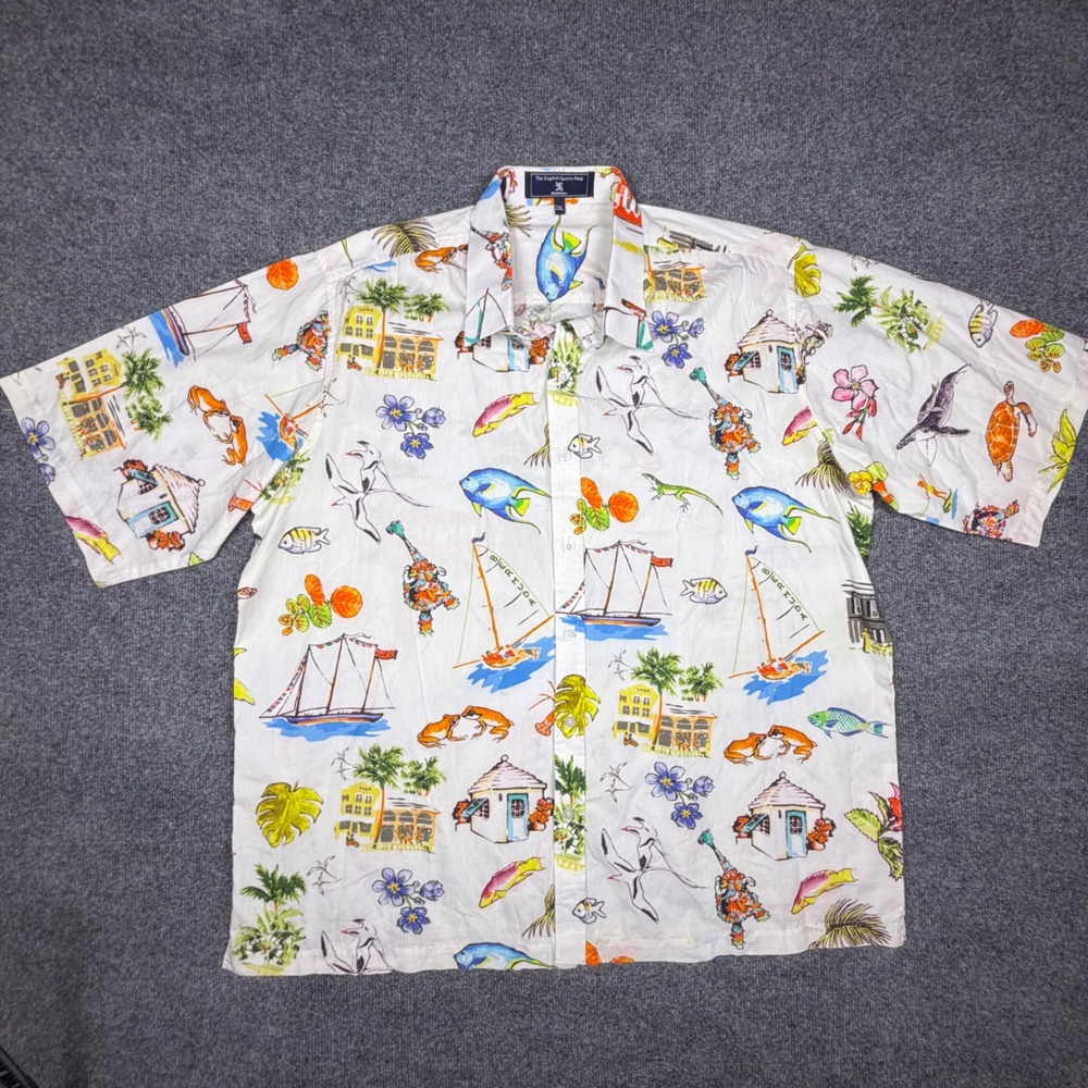 The English Sports Shop Bermuda Tropical Cotton Shirt Mens 2XL Michelle Pasquin